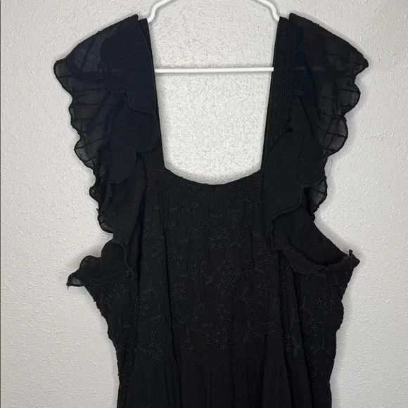 Sundance Greer Black Embroidered Swiss Dot Maxi Dress Size XXL - Picture 3 of 6